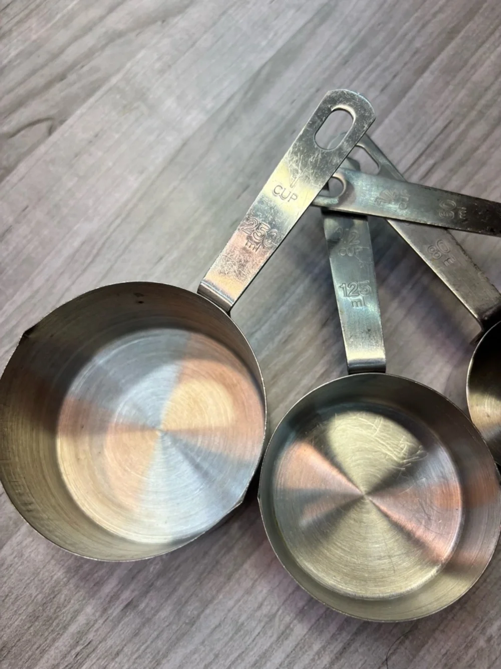 World Market Metal Brass Tone Stainless Steel Measuring Cups Set
